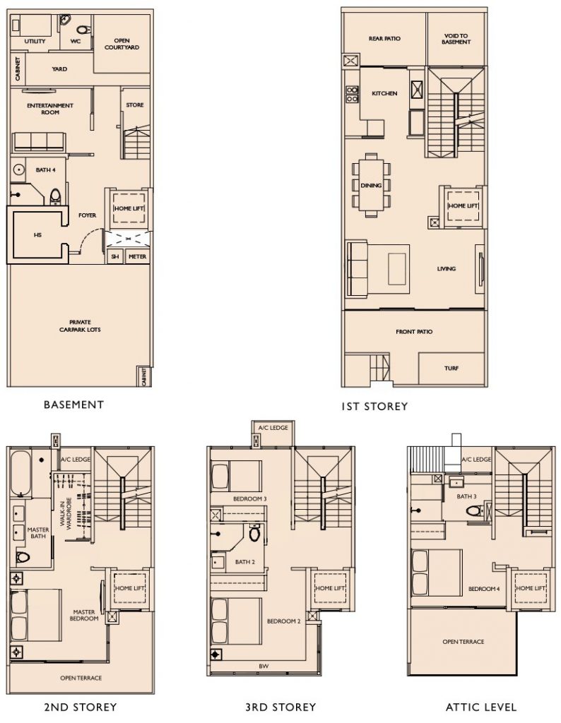 Este Villa Floor Plans . Type Aa